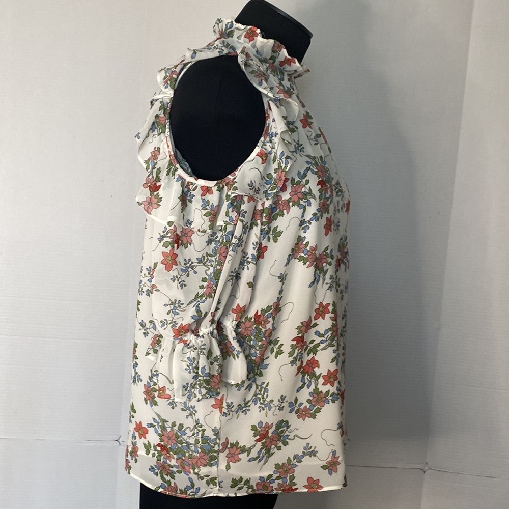 Max Studio Women’s Georgette Cold Floral Top Size XS NWT. - Picture 8 of 12